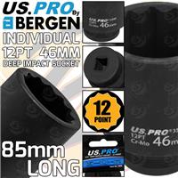 46mm 1/2" Drive Axle Hub Nut Socket 12 Point Deep Impact Socket 85mm Long US PRO
