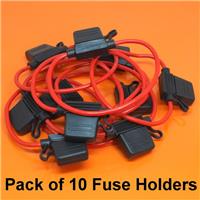 10 x Inline Fuse Holder 12V 30A For Standard Blade Fuses Splash Proof Car Bike