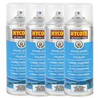 4x Hycote Clear Lacquer Spray Paint Aerosol Fast-Drying High Gloss Coating 400ml