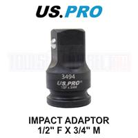 US PRO Tools Impact Socket Adaptor Step Up Adapter 1/2" Inch F to 3/4" Inch M