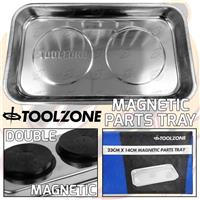 Double Magnetic Parts Tray Stainless Steel Heavy Duty Double Magnets Dish