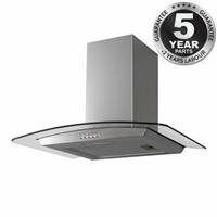 SIA CGH60SS 60cm Stainless Steel Curved Glass Chimney Cooker Hood Extractor Fan