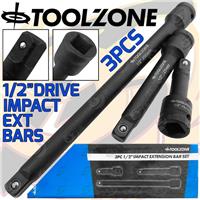 1/2 Drive IMPACT Extension Bars 3pc Long Reach Extension bar Set 1/2Inch Drive