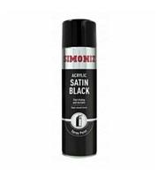 Simoniz Satin Black Acrylic Car Paint Spray Aerosol 500ml Smooth Finish