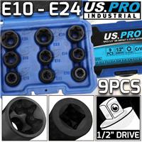 US PRO E-TORX IMPACT External E TORX Sockets 1/2 DR E-TYPE Female Torx IMPACT