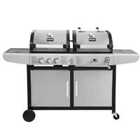 Boss Grill Premium 2 Burner Dual Fuel BBQ Gas & Charcoal Grill Side Burner