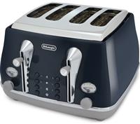 De'Longhi CTOC4003.BL Icona Capitals 4 Slice Toaster with Defrost Function 1800W