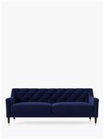 Swoon Pritchard Large 3 Seater Sofa, Dark Leg Ink Velvet