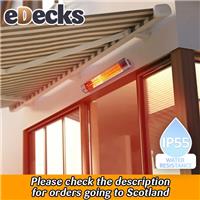 Ecostrad Solaglo Infrared Patio Heater Silver 2kW Low Glare IP55 Weatherproof