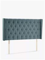 John Lewis Harlow Strutted Upholstered Headboard, Super King Size, Deep Velvet P