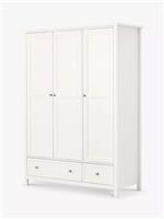 Julian Bowen Maine Triple Wardrobe with 2 Drawers Cream