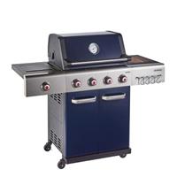 Outback Jupiter - 4 Burner Gas Hybrid BBQ Grill with Side Burner - Blue 370766