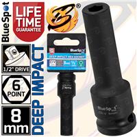 8mm Deep Impact Socket 1/2 Drive 6 Point Single Hex Impact LifeTime Guarantee