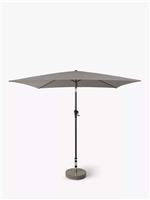 John Lewis Aluminium Wind-Up Parasol, 3 x 2m Grey