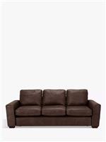 John Lewis Oliver Grand 4 Seater Leather Sofa, Dark Leg Dark Chocolate