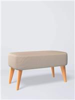 John Lewis Bergen II Footstool Easy Clean Eco Velvet Natural