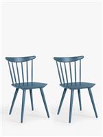 John Lewis Spindle Dining Chair, Set of 2, Blue, FSC-Certified (Beech Wood)