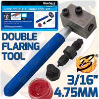 BlueSpot 4pc Double Car Brake Pipe Flaring Flare Tool Hand Kit 3/16 SAE