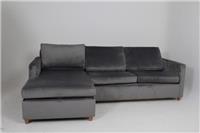 John Lewis Bailey II 4 Seater LHF Chaise End Sofa In velvet steel