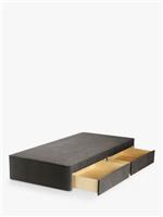 John Lewis Pocket Sprung 2 Drawer Divan Base, Single, Soft Touch Chenille Charco