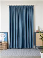 John Lewis Arlo Pair Lined Pencil Pleat Curtains, Blue, W228 x Drop 274cm