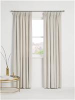 John Lewis Velvet Pair Lined Pencil Pleat Curtains, Champagne, W228 x Drop 182cm