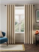 John Lewis Velvet Chenille Pair Heavyweight Thermal Lined Eyelet Curtains, Chalk