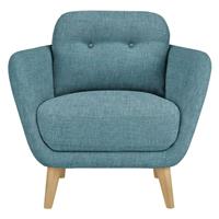 John Lewis Arlo Leather Armchair Light Leg Aquaclean Connie Teal