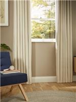 John Lewis Chenille Pair Blackout/Thermal Lined Eyelet Curtains, Oyster, W167 x