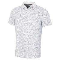 Callaway Golf Mens Chev Confetti Print Polo Shirt - Bright White - S - S Regular