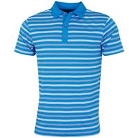 Rule 18 Mens Tech Riviera Frame Stripe Golf Polo Shirt - Cyclone - S - S Regular