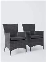 John Lewis Alora Garden Dining Chairs, Set of 2, Brown/Grey READ DESCRIPTION