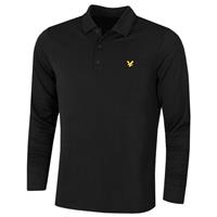 Lyle & Scott Mens Long Sleeve Tech Polo Shirt - Jet Black - L - L Regular