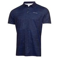 Calvin Klein Mens Textured Slate Polo Shirt - Evening Blue - S - S Regular