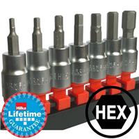 Hilka HEX Bit Set 3/8" dr Metric H Socket Bits Hexagonal Allen Key Bits 3-10mm