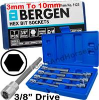 US PRO Extra Long HEX BIT Socket Set 3/8" Dr HEX Allen Keys H3 4 5 6 H7 8 10mm