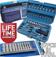 Sockets & DEEP Socket Set 1/4 Drive Tool Set With 72T Ratchet Torx Hex UJ PZ PH