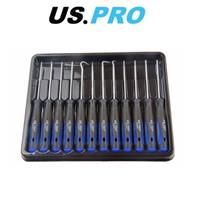 US PRO 12pc Precision Pick / Hook Set & Torx Screwdrivers 5033