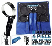 BERGEN Swivel Oil Filter Strap Removal Wrench Set 4 Piece 2-3/4 5-1/4