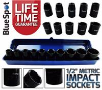 1/2Inch Drive IMPACT Socket Set Shallow Stubby Impact Sockets 9mm-27mm 6PT Hex