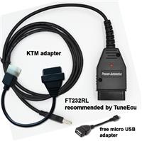 TUNEECU DIAGNOSTIC CABLE LEAD + KTM ADAPTOR - FITS KTM BIKE 690 990 1190