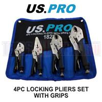 US PRO Locking Pliers 4pc Mole Grips Adjustable Wrench Vice Grips Pliers 1827