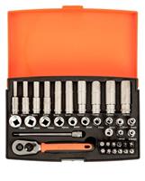Bahco SL25L 1/4″ Drive 37 Piece Metric Standard & Deep Socket and Bit Set 4-13mm