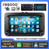 7 Apple Carplay Car Stereo For VW GOLF 5 Polo Tiguan Android 15 4+64GB GPS+Cam