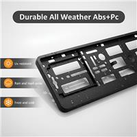 2 x BLACK EFFECT NUMBER PLATE HOLDER SURROUND FOR ANY CAR