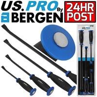 BERGEN Pry Bar Set With Protective Handle Guard HEAVY DUTY PRY BARS JEMMY CROW