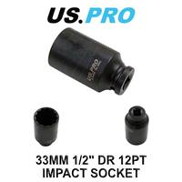 US PRO Tools 33mm 1/2" DR VW Golf Front Axle 12pt Impact Hub Nut Socket 3431