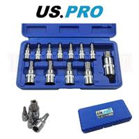 US PRO Tools 12pc 5 Sided Tamper Torx Plus Bit Socket Set T8 - T60 2264