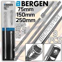 BERGEN 1/4" Extension Bars 3pcs Long Reach Socket Extension bar Set 1/4" Inch Dr