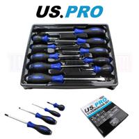 US PRO Tools 10 Piece Screwdriver Set Phillips & Slotted With Magnetic Tip 1621